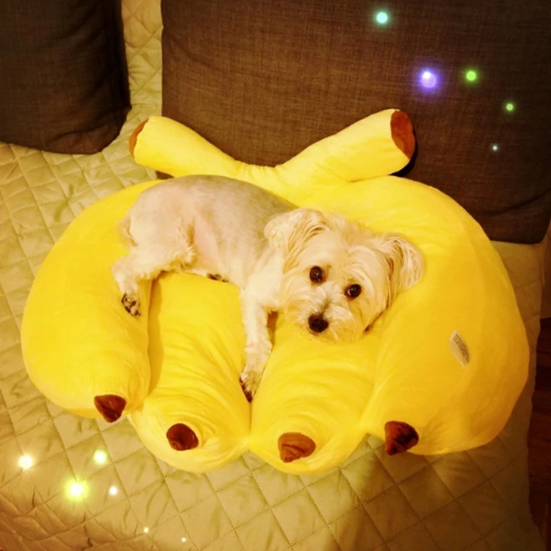 cheap Pet Sleeping Bed Cute Banana Shape Winter Warm Dogs Cats Kennel House Soft Sofa