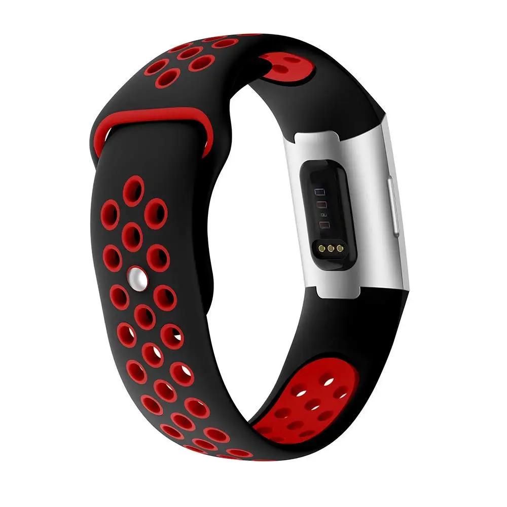 KINGBEIKE Popular Sport Silicone Watch Band for Fitbit Charge 3 Replacement Watchbands Wristwatch Bracelet Strap Uniform Size