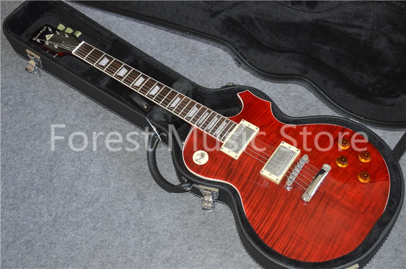 

China OEM Solid Guitar Body Suneye LP Standard Style Guitarra Electric With Pearl Inlaid Rosewood Fretboard & Guitar Case