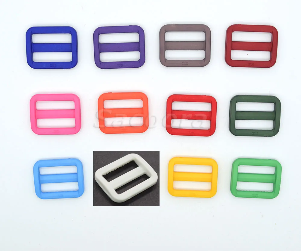 

12pcs/pack 1" Colorful Triglides Adjust Buckle For Dog Collar Harness Backpack Strap Webbing 25mm 12 colors