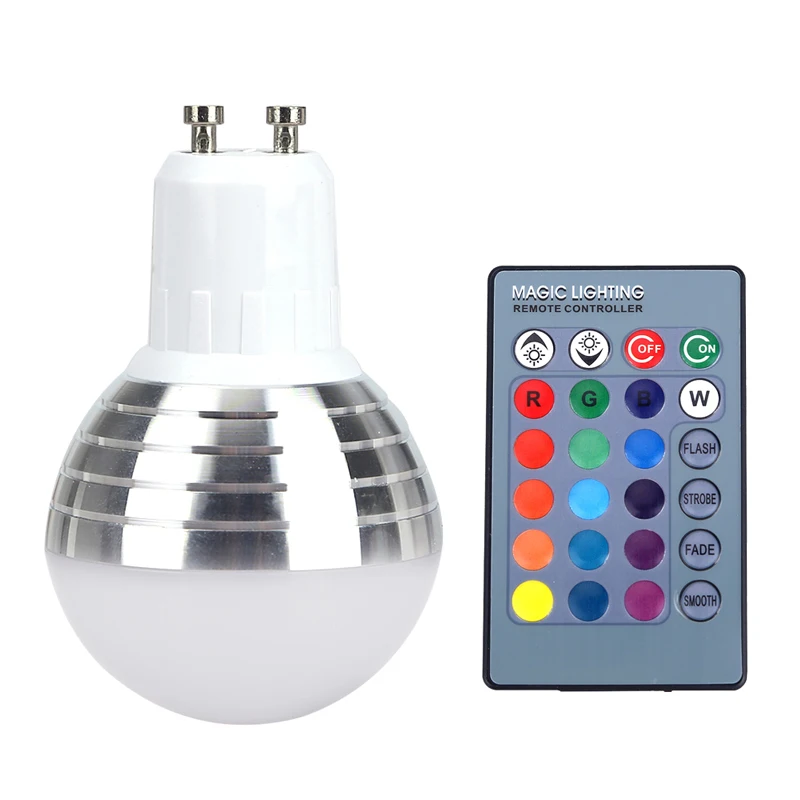 3 Вт RGB Светодиодный прожектор E27 E14 GU10 16 видов цветов точечная светодиодная