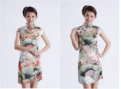 Шанхай история короткое платье Qipao Cheongsam национальный тренд китайский Стиль платья стоять воротник китайское платье Ципао 2 Стиль