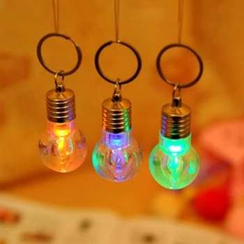 

1 pcs Creative Colorful Changing LED Flashlight Light Mini Bulb Lamp Key Chain Ring Keychain Clear Lamp Torch Keyring Wholesale