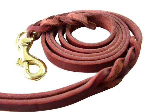 

South Korean exports of the professional game rope leash dog chain dog leash soft leather lengthen Golden Satsuma