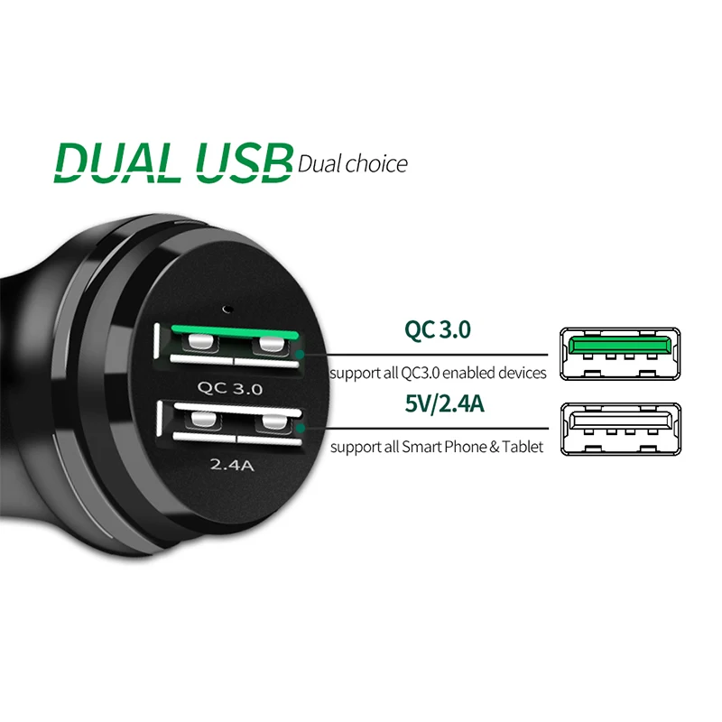 SPEDU سريعة تهمة qc 3.0 Usb سيارة شاحن آيفون Oneplus سامسونج xiaomi سيارة-شاحن سريع qc3.0 ل huawei الهاتف المحمول 5V3A