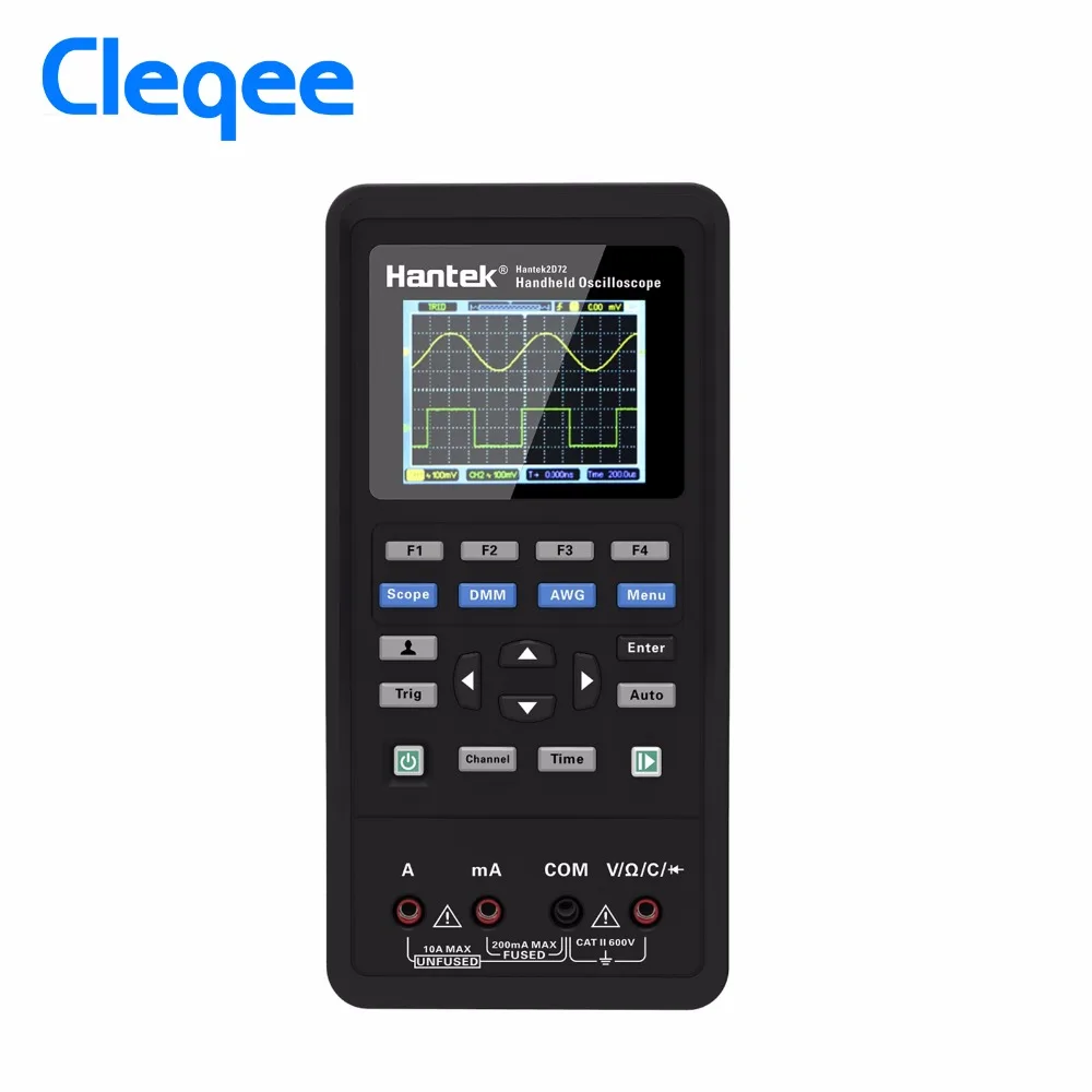 Hantek 3in1 Digital Handed Oscilloscope 2 Channels 40mhz 70mhz+Waveform Generator+Multimeter Portable USB LCD Display Test  Tool