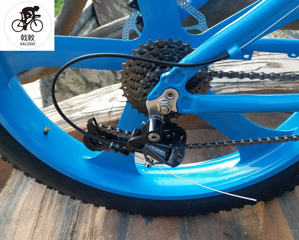 Excellent Kalosse five spokes wheels  snow bike  27 speed   26*4.0 aluminum alloy  Fat  mountain bicycle   Hydraulic  brakes 14