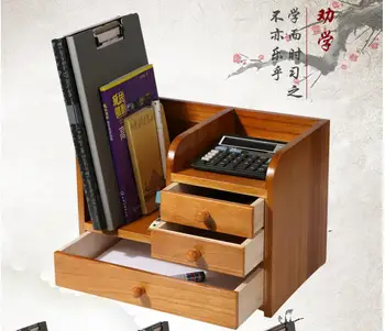 

The drawer type desktop receiving box wooden box office stationery small collection cabinet shelf file Storage Boxes Bins