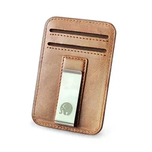 Металлический кошелек из натуральной кожи с зажимом для денег, тонкие зажимы для купюр, зажим для денег, тонкий держатель для денег, дешево, Новинка