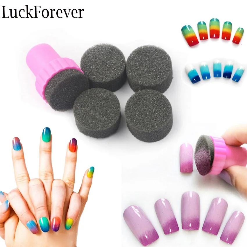 

LuckForever Nail Art Tools Painting Equipment Nail Polish Stamping Mini Manicure Stamping Sponge Nail Fingernail Print Stamp Kit