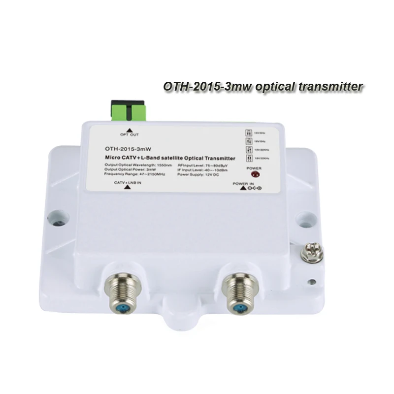 

CATV+L-Band satellite micro optical transmitter 47-2150MHz 1550NM OTH-2015-3mW FTTH single mode 12V DC not CATV