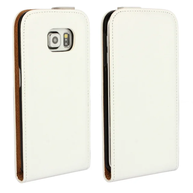 Роскошный Вертикальный чехол-книжка для телефона, чехол из натуральной кожи для samsung Galaxy S3 S4 S5 mini S2 S7 Edge S6 Edge Plus Note 2 3 4 - Цвет: Белый