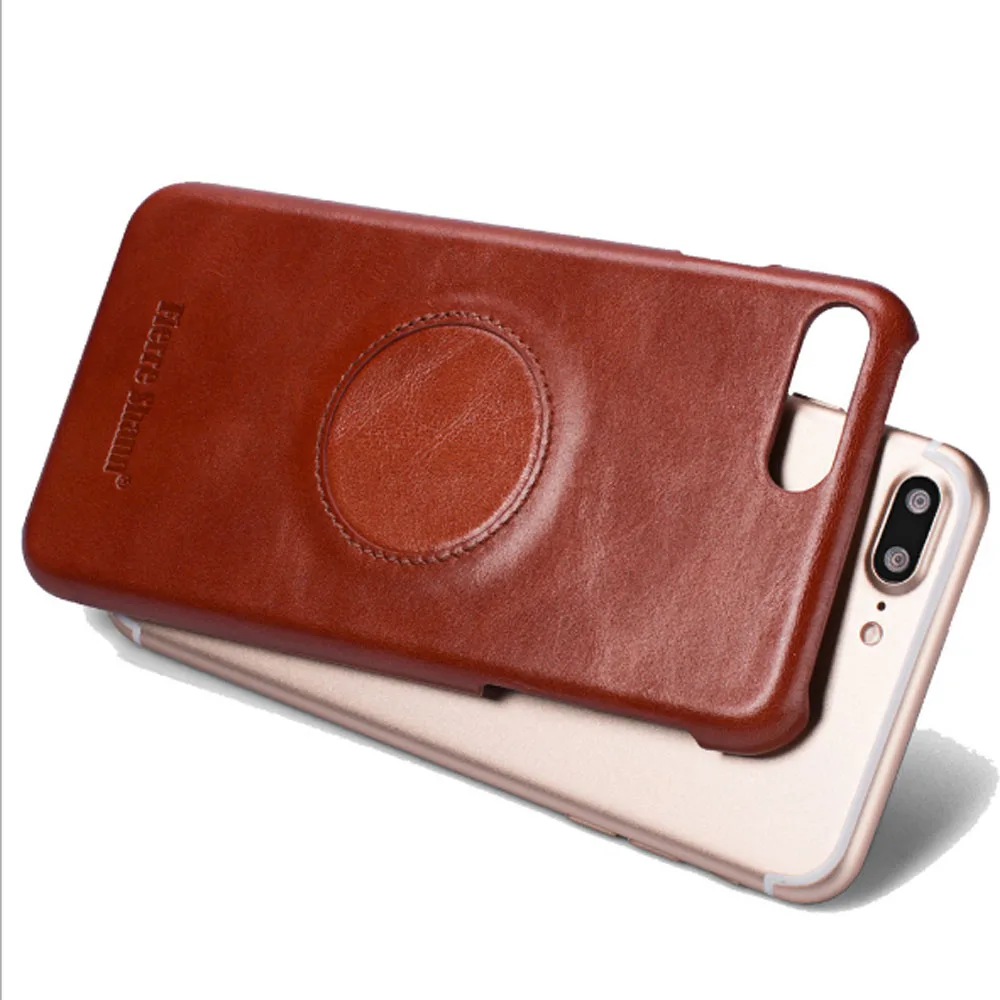 

FIERRE SHANN Cowhide Back case For iphone X case iphone 8 case Full cover For iphone 6s 7 plus 8 plus Phone Genuine Leather Bag
