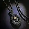 KMVEXO Long Necklaces for Women Collier Femme Water Drop Black Gold Crystal Statement Colar Maxi Necklace Fashion Jewelry Bijoux ► Photo 1/6