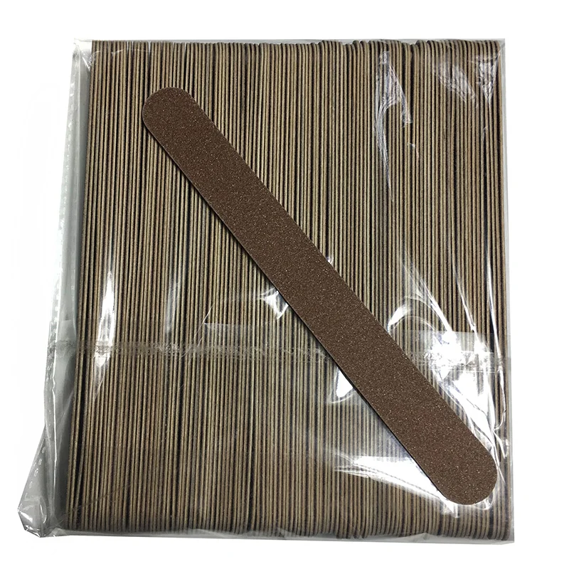 Lixas de Unha Removedor de Cutícula Ferramenta do Cuidado do Prego Novidades Madeira Lixa Buffers Reta 18×2 cm Descartáveis Calo Arquivo uv Gel 100 Pcs
