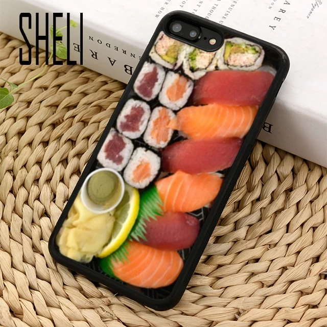 SHELI Delicious Sushi Funny Food Phone Case Cover For iPhone 4 5 6 6s 7 8 plus 11 pro X XR XS max Samsung S6 S7 edge S8 S9 S10 |