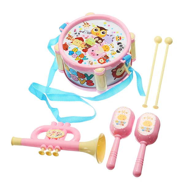 Musical Drum Horn Maracas Plastic Music Toy Set For Kids Children Early