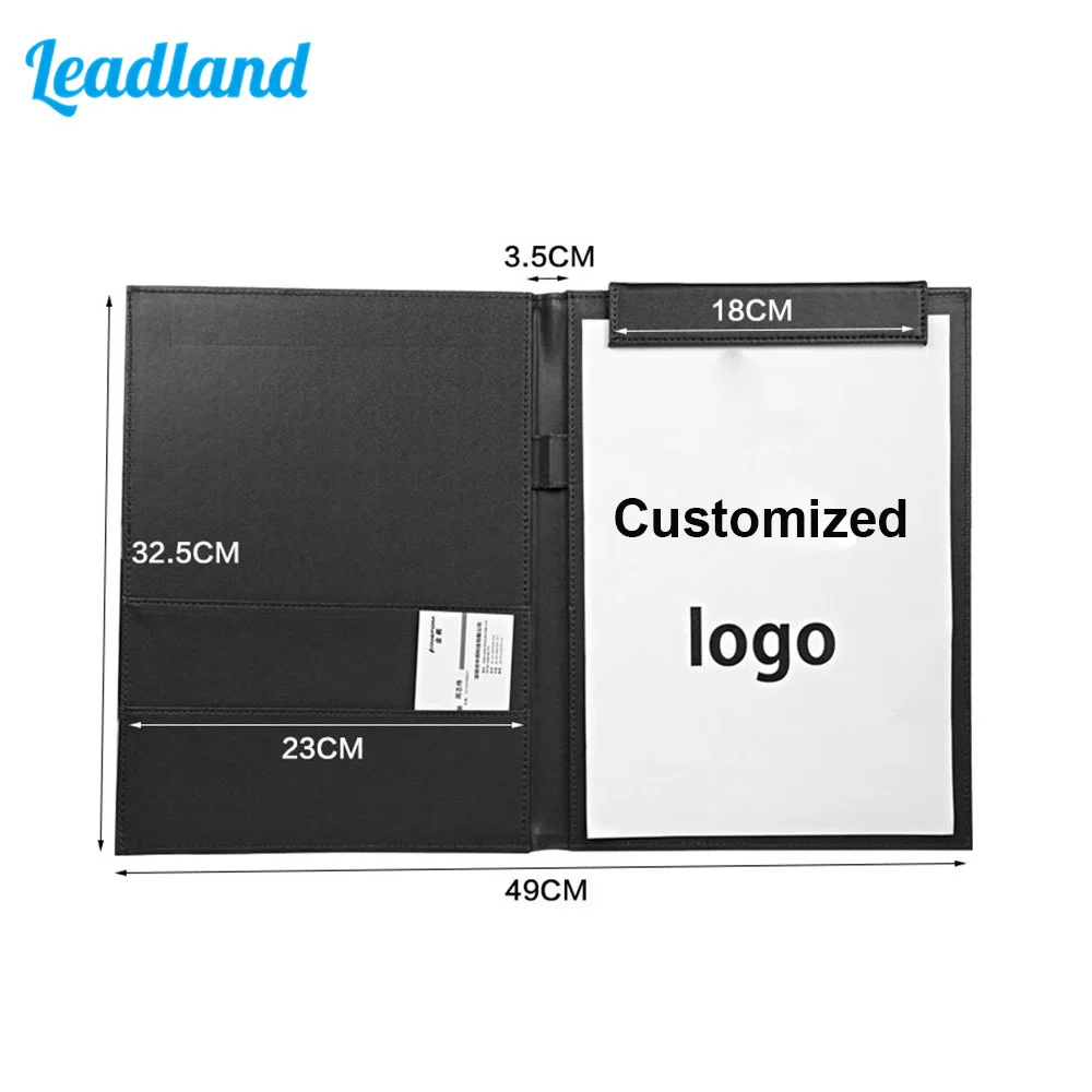 A4 PU Leather Planner Notebook Ring Binder File Folder Portfolio Office School Folder for Documents A4 Paper Writing Board office padfolio