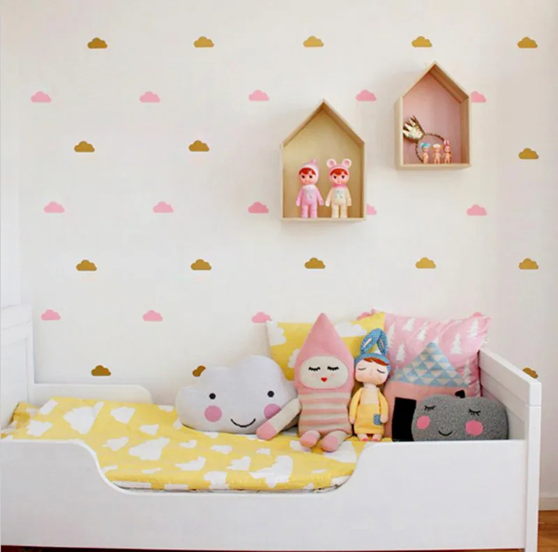 

A Cloud in the room / Cloud Decal / Cloud Wall Sticker / Mini Cloud Decal / 64 clouds sticker /Nursery Kids Room decoration