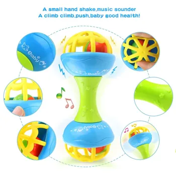 

Baby Rattles Development Intelligence Grasping Gums Plastic Hand Bell Rattle Funny Educational Mobiles Toys Xmas Birthday Gifts