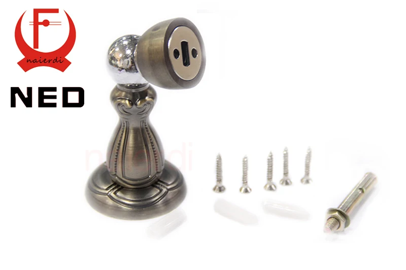 

NED Fashion Bronze Zinc Alloy Magnetic Bronze Door Stop Stopper Holder Catch Floor Fitting With Screws For Family Home Etc