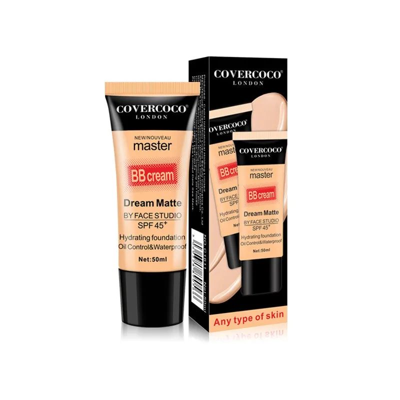 

Professional Makeup SPF 45 Sun Block Matte BB Cream Long Lasting Face Concealer Makeup Base BB CC Cream