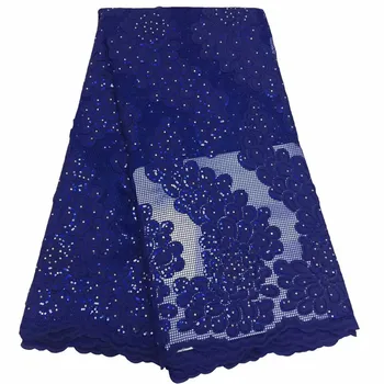 

2019 Latest French Nigerian Laces Fabrics High Quality African Laces Fabric Wedding A Lot Of Stones Tulle Lace Fabrics fc65-2006