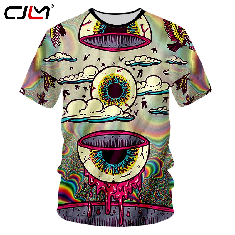 

CJLM Eyeball T-shirt Men's 3d Colorful All Over Print Funny Design Casual Tshirts Summer Top Unisex Tee Shirts Unisex Undershirt