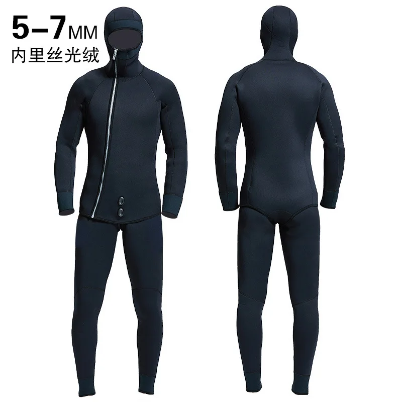 Neoprene 5MM 7MM Diving Suit Two Pieces of Rubber Scuba Waterproof and Warm Men Fishing Surfing Wetsuit | Спорт и развлечения
