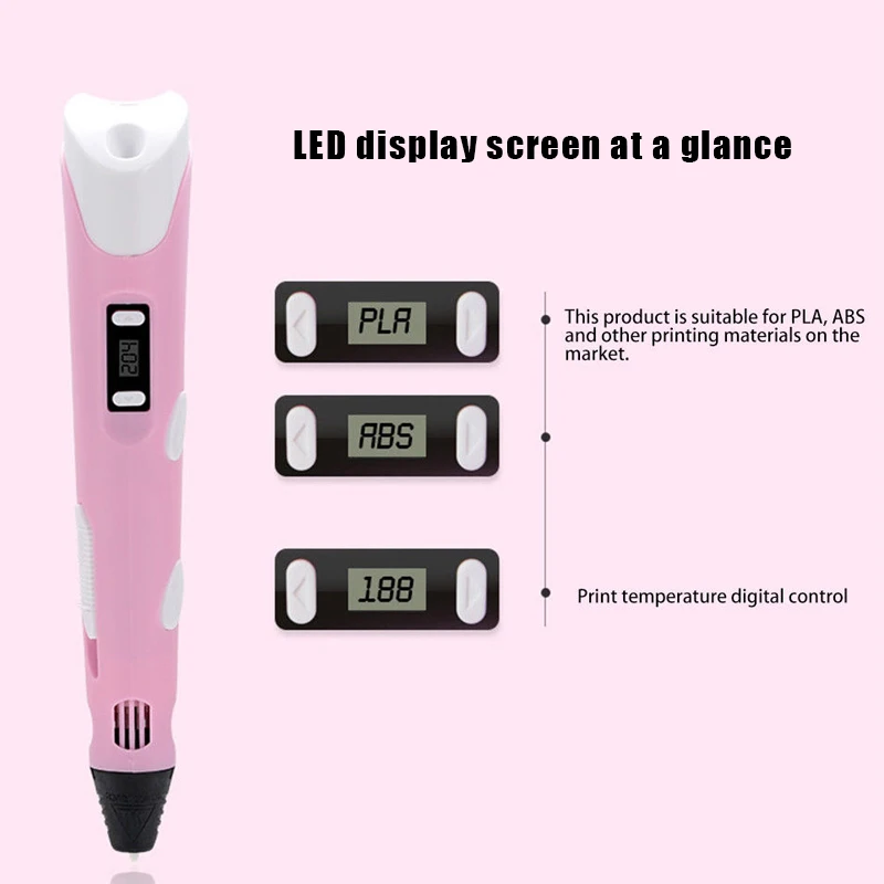 3D Ручка для печати и рисования 3D DIY принтер Ручка светодиодный экран 1,75 мм ABS PLA нить креативная игрушка подарок для детей день рождения инструменты для рисования