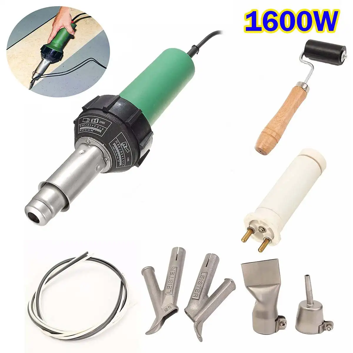

220V 1600W Plastic Integrated Welders Hot Air Welding Torch G un Heating Core Set Plastic Welding Machine 3000Pa