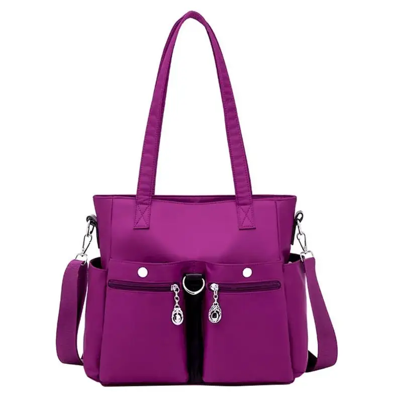 Нейлоновая Повседневная сумка на плечо, женская сумка через плечо, большая сумка, женская сумка - Цвет: Фиолетовый