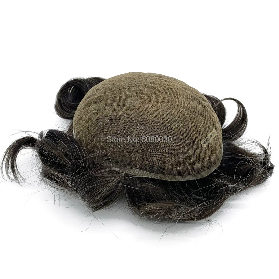 HRF Toupee для мужчин полная швейцарская кружевная основа Размер 8*10 дюймов мужские парики для волос Человеческие волосы remy