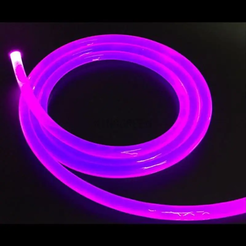 

10mX 5mm diameter high quality side glow fiber optic cable transparent solid core optical fiber cable free shipping