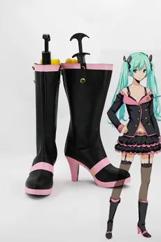 

Custom made black and pink Miku Shoes boots from vocaloid Cosplay