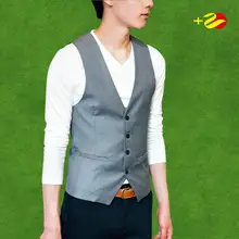 Traje para hombre del ajuste Delgado del chaleco negro gris chaleco chalecos chaleco hombre hombre vestido de traje chalecos chaleco botón formal