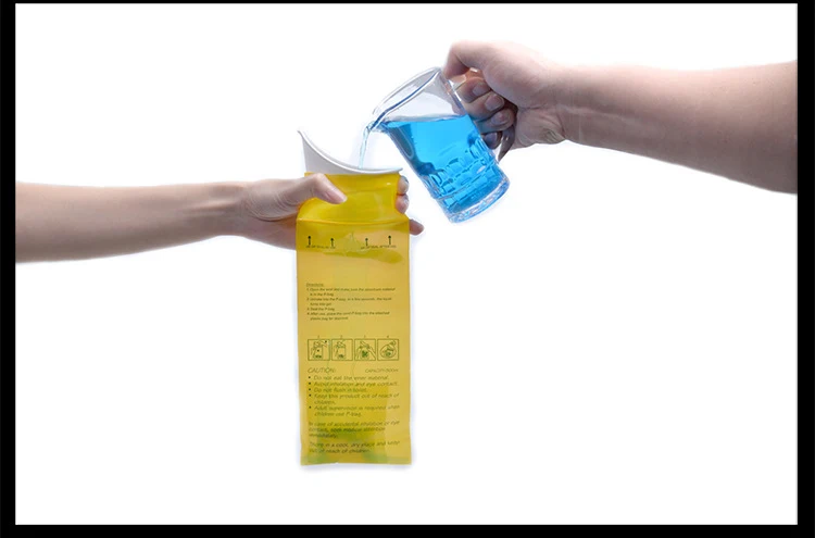 500CC المحمولة الطوارئ البول حقيبة سيارة السفر مبولة حزمة تحمل النساء الرجال السفر كيس البول شخ سيارة الأولى عدة مصغرة المرحاض