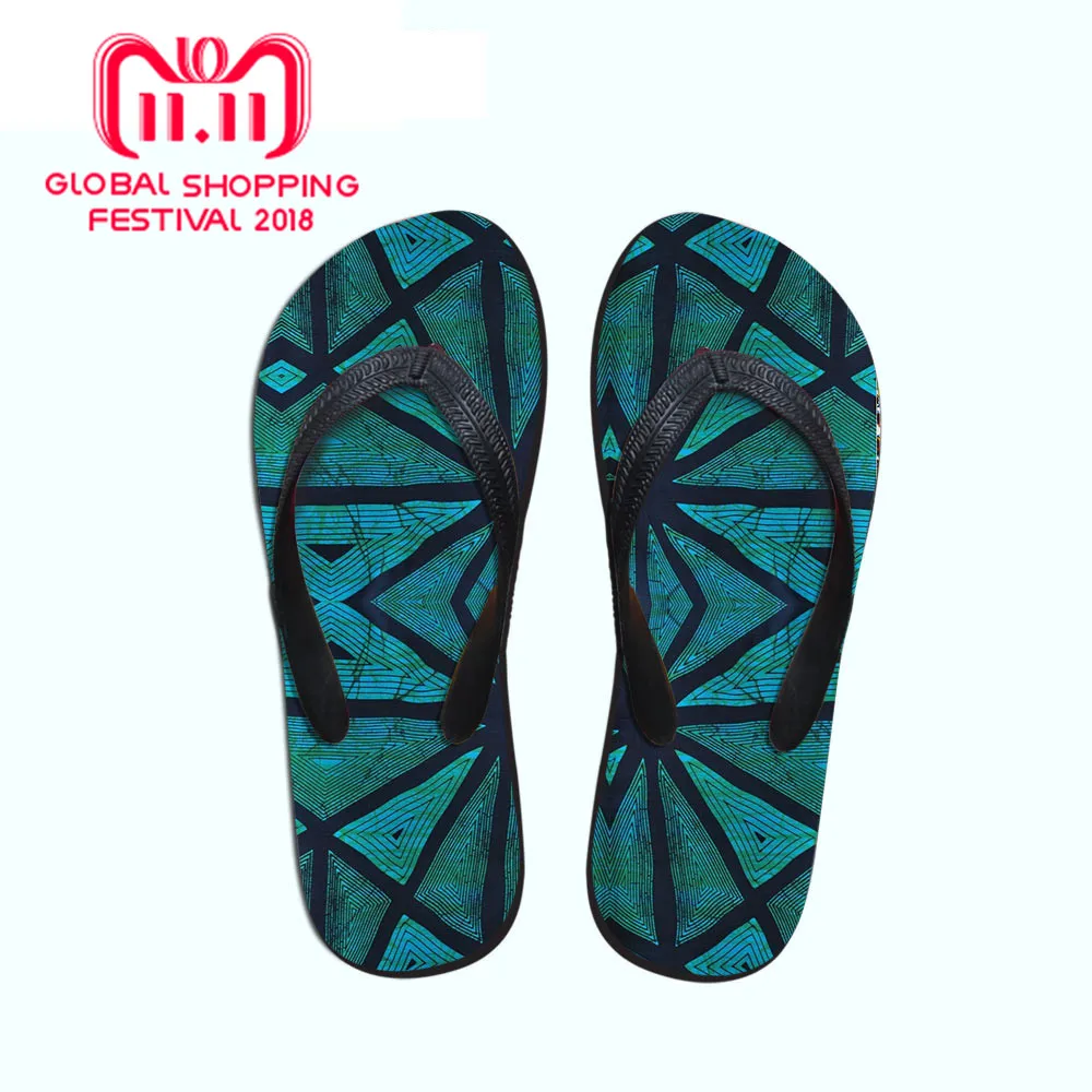 

Summer Slippers Womnen Casual Flip Flops African print shoes Pattern Flats lady Flip Flops Beach Shoes Woman 2018