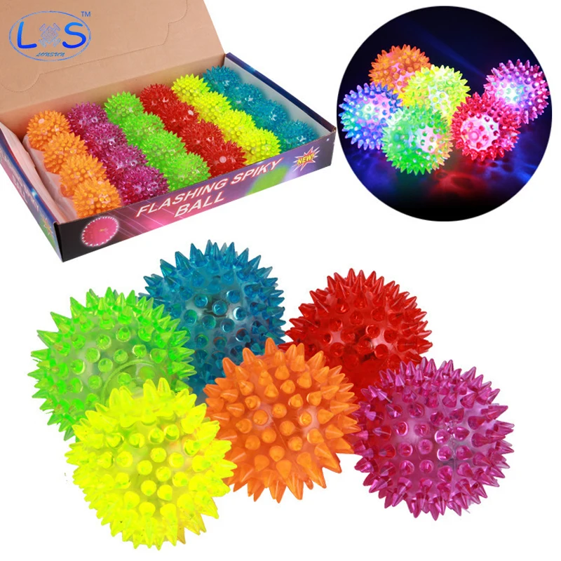 (LONSUN)LED Luminous Children Toy Bouncing Hedgehog Puffer ball Outdoor
