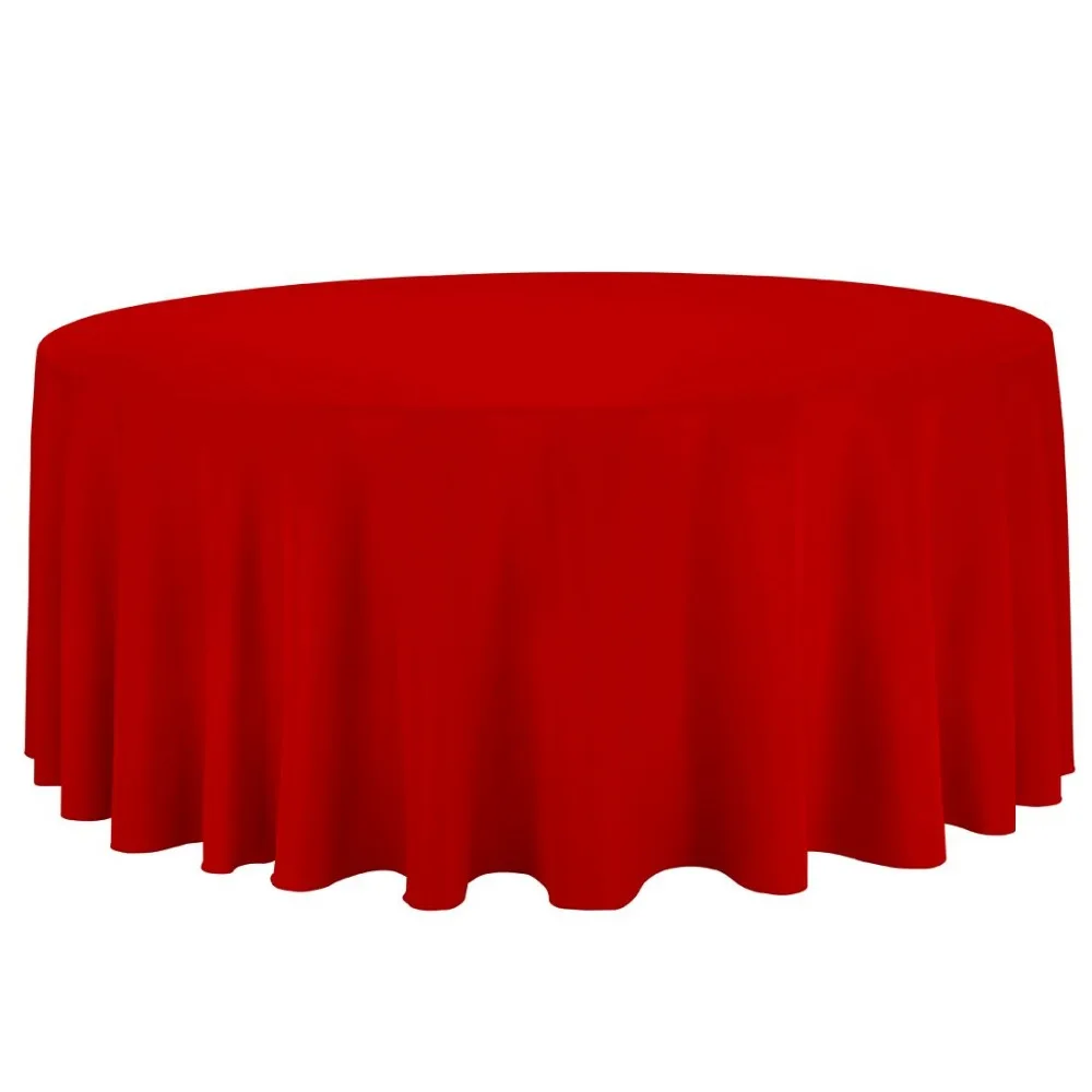 

10Pcs Red Round 120" Polyester Tablecloth For Wedding Party Banquet Decoration Hotel Supplies Free Shipping