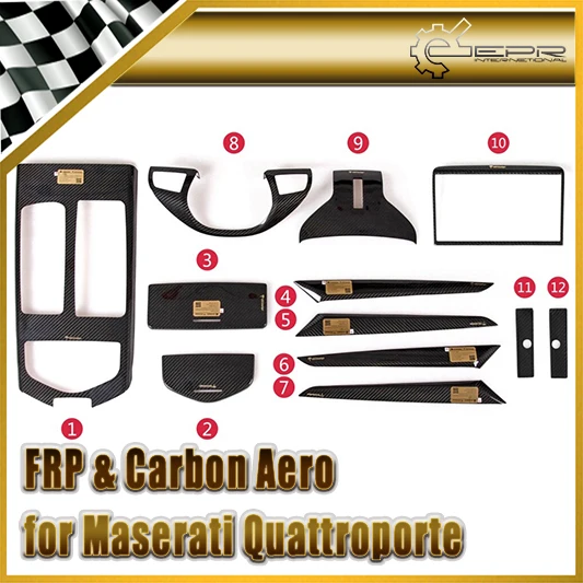 Автомобиль-Стайлинг углерода Волокно подкладке Наборы для ухода за кожей Тип 12 шт. подходит для Maserati Quattroporte 12-15 LHD
