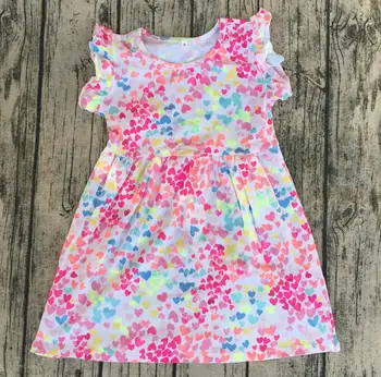 

lovely floral baby dress one circle flutter sleeves Little Girls cotton Frock