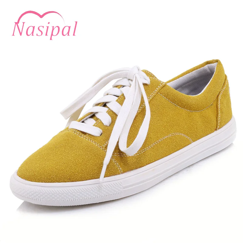 

Nasipal Women Flat Shoes Pink White Women Shoes Breathable Soft Loafer Shoes Lace Up Plus Size Spring Women Platform Shoes C237