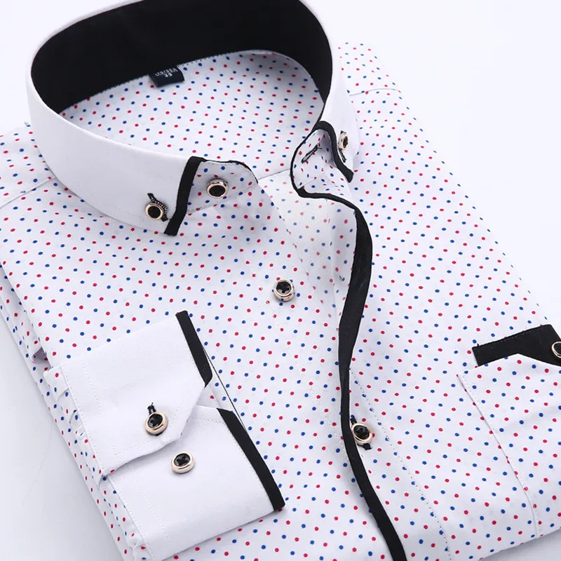 Big Size 4XL Men Dress Shirt 2016 New Arrival Long Sleeve Slim Fit Button Down Collar High Quality Printed Business Shirts M014 Big Size 4XL Men Dress Shirt 2016 New Arrival Long Sleeve Slim Fit Button Down Collar High Quality Printed Business Shirts M014