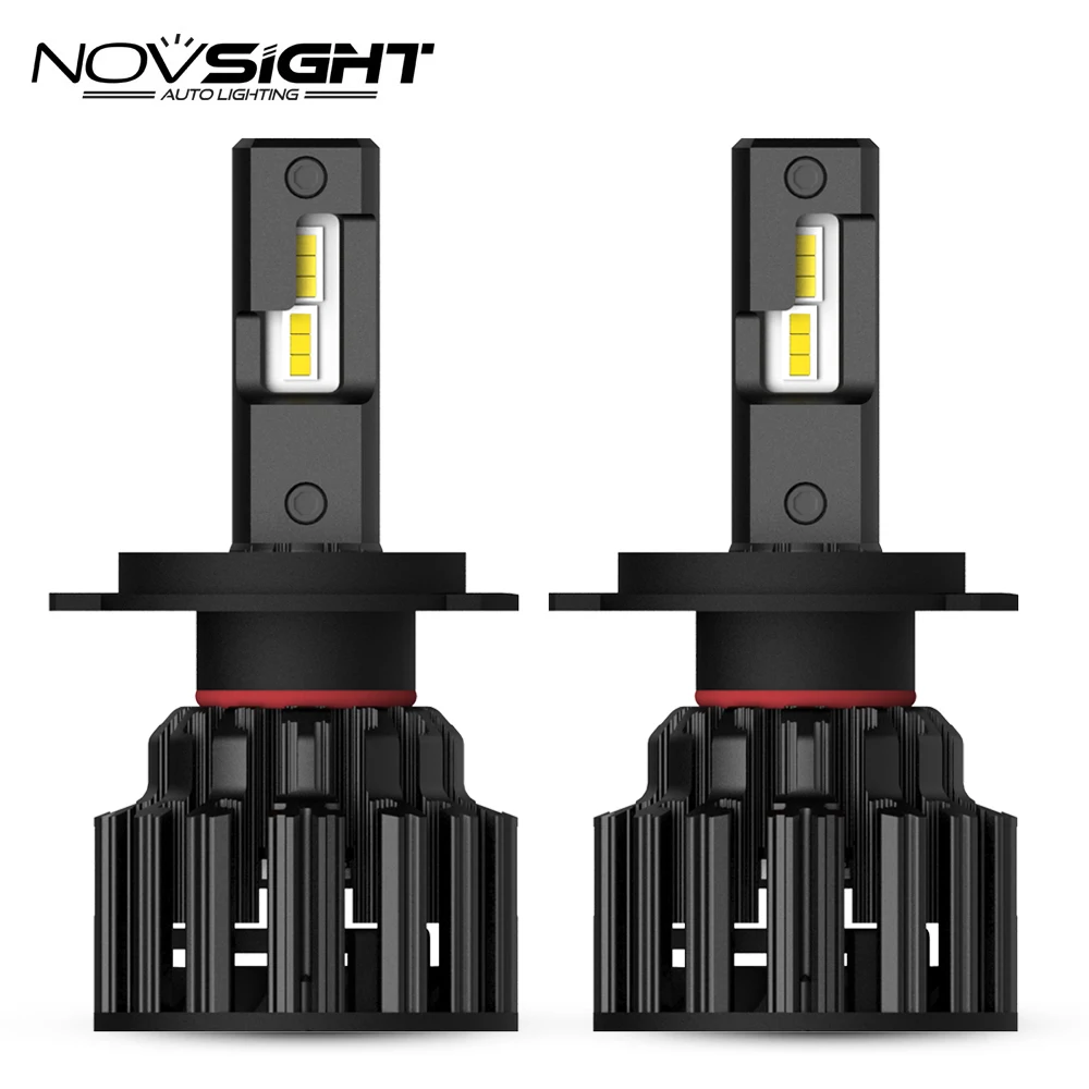 Novsight светодиодные лампы для автомобильных фар H7 H11 HB3/9005 HB4/9006 H4/9003/HB2/короче спереди и длиннее сзади) авто фары 6000 К белого Авто h7 светодиодные лампы светодиодный