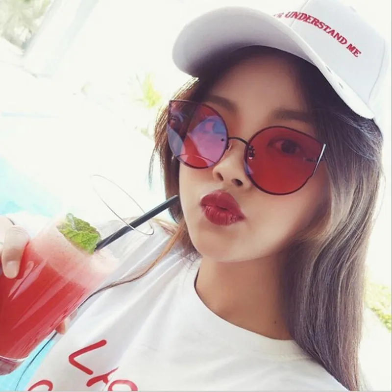 

KDDOU new cat's eye metal transparent retro fashion sunglasses glasses men's brand ladies designer sunglass women KD-74 oculos