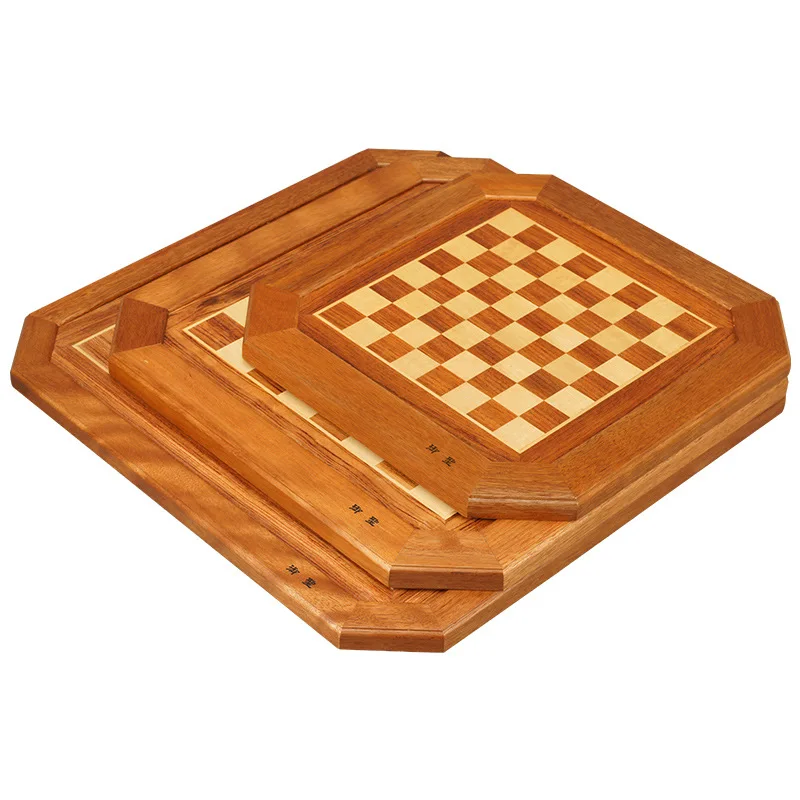 BSTFAMLY MDF and Walnut Chess Game 39/47 cm Chessboard 30/40 mm Checker International Chess Unfoldable Checkers board LA106