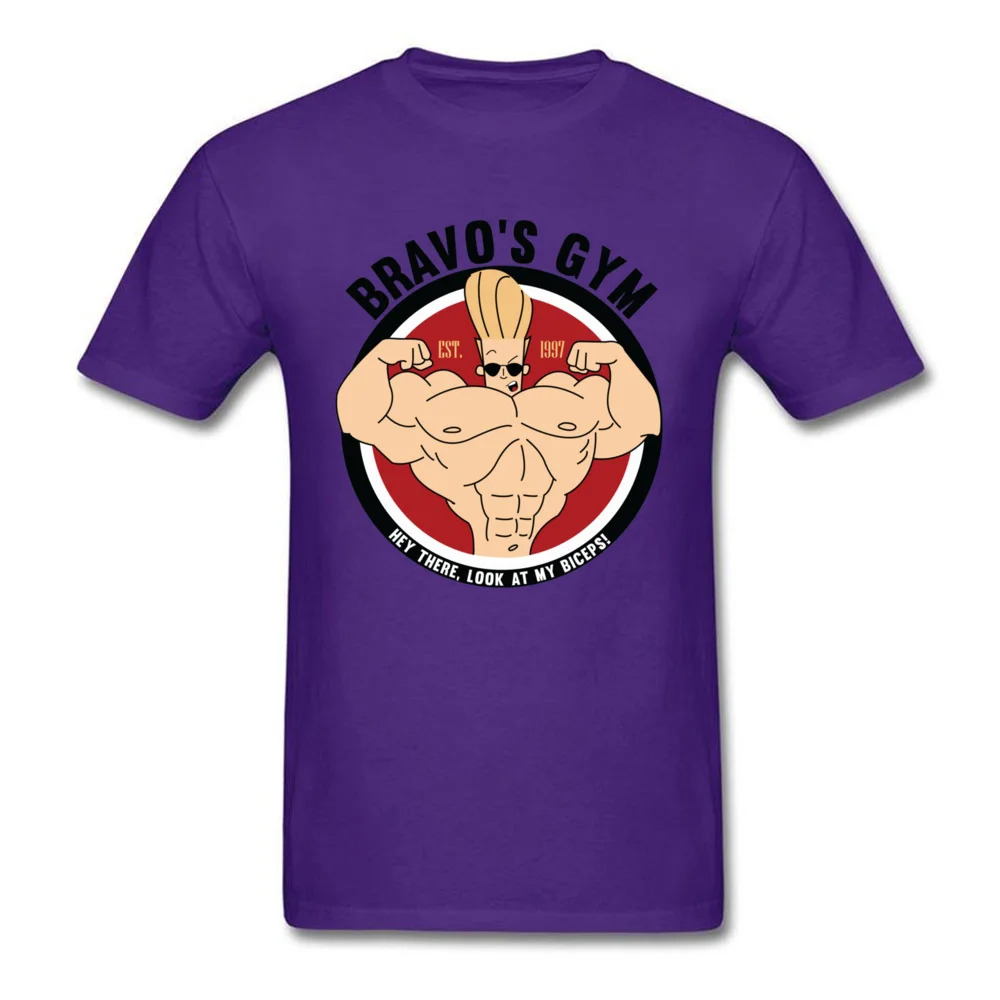 Bravos Gym 21545 Tops Tees 2018 New Crewneck Street Short Sleeve 100% Cotton Men's T Shirts Normal Tee-Shirts Top Quality Bravos Gym 21545 purple