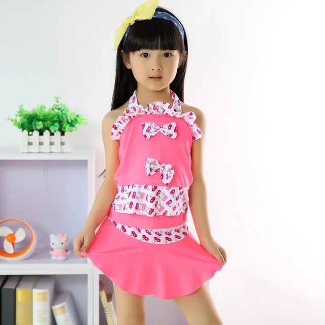 Baby Girls Bowknot Swimwear Dot +Separates Swimsuit For Girls Child