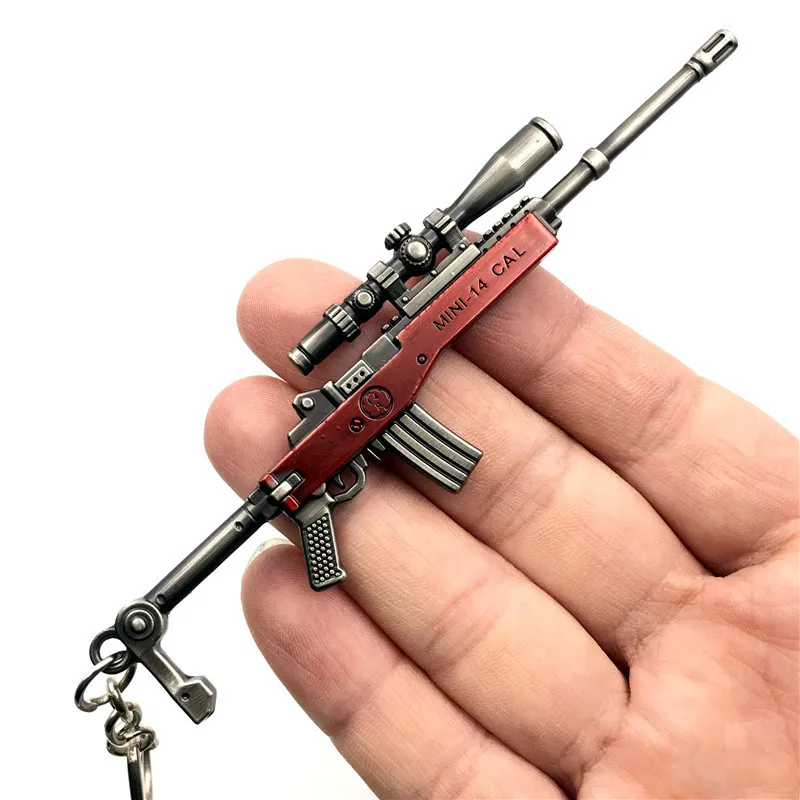 

2019 Hot Game PUBG CS GO Weapon Keychains AK47 Gun Model 98K Sniper Rifle Key Chain Ring for Men high quality Gifts 12CM